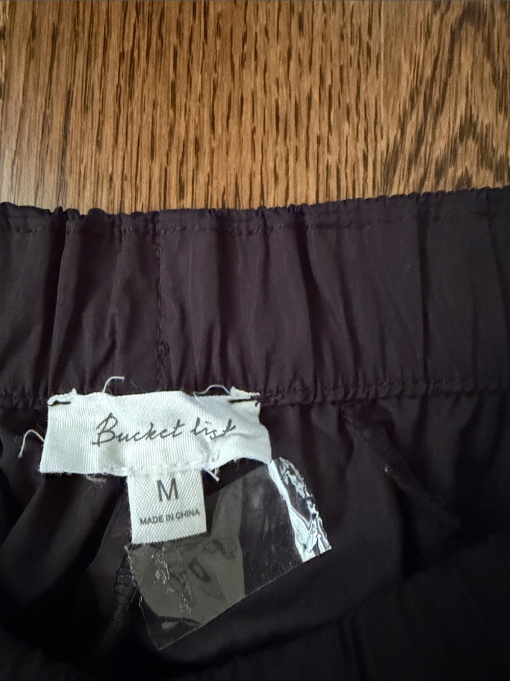 Bucket list Black Cargo Drawstring parachute jogger Pants medium - Picture 3 of 11